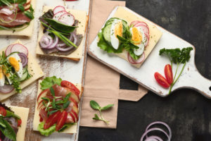 Open faced sandwiches